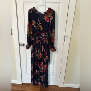 Women’s Navy Floral Maxi Dress - Baltic Born.